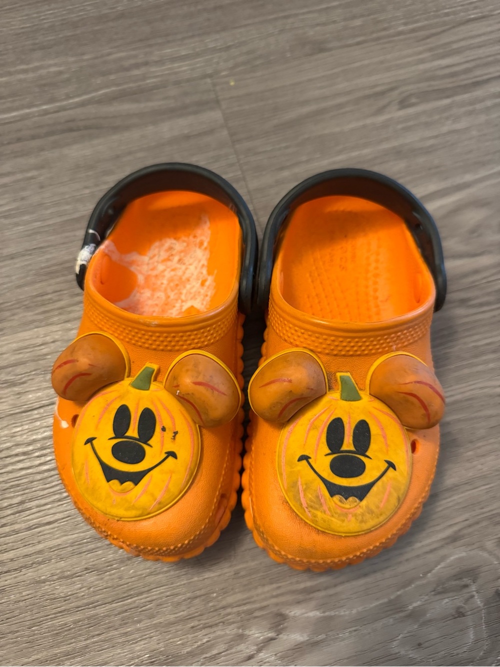 CROCS Kids Orange Pumpkin Mickey Slip-On Clogs